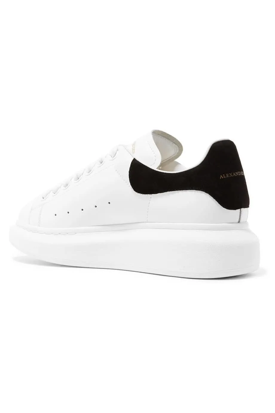 ALEXANDER MCQUEEN Oversized low top suede sneaker white/black