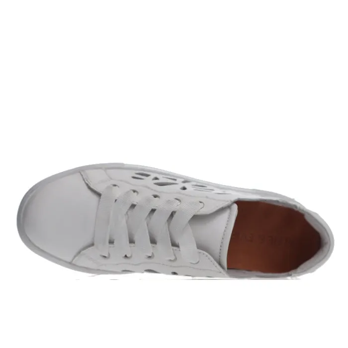 Alfie & Evie Marissa White Leather Cut Out Sneaker