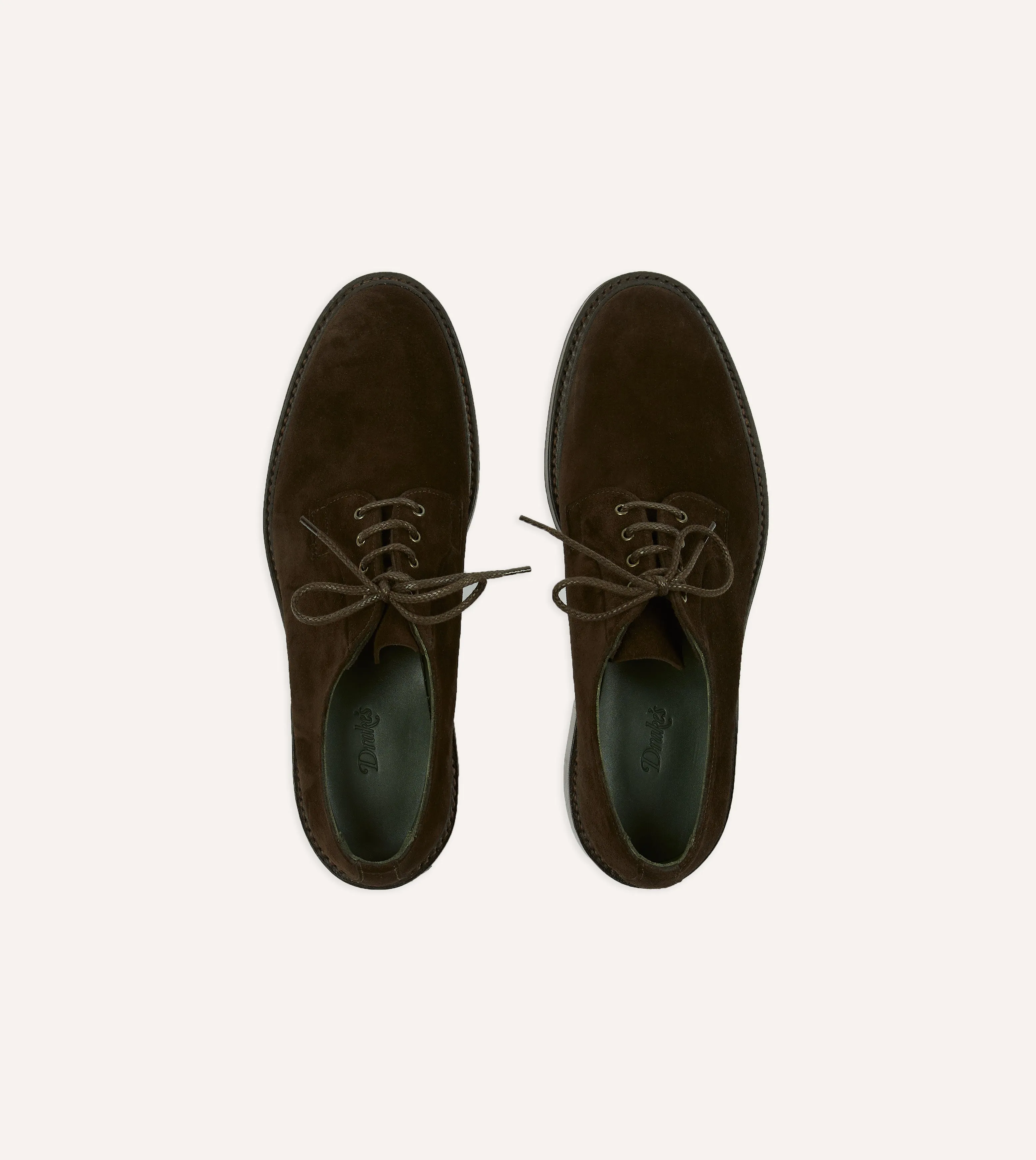 Dark Brown Suede August Goodyear Welted Derby Shoe