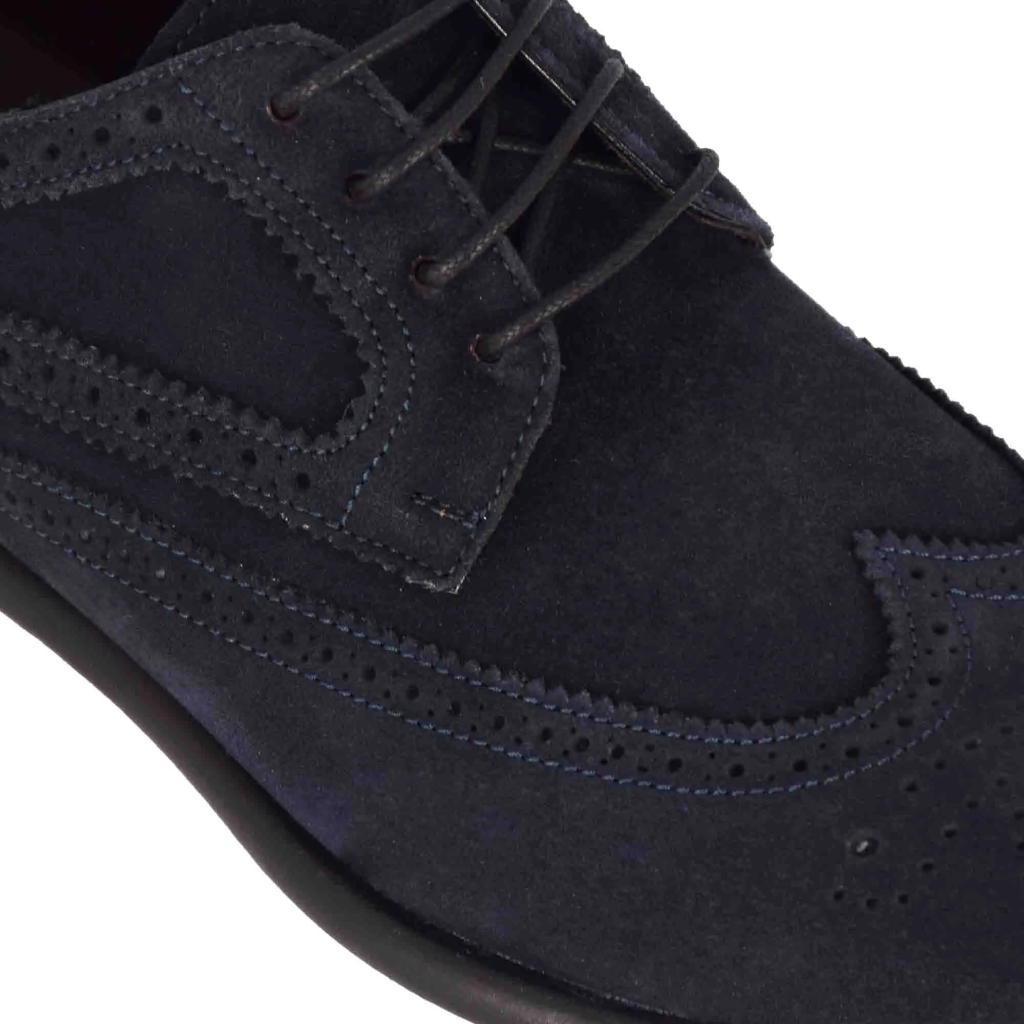 Derby elegante da uomo in pelle scamosciata colore blu