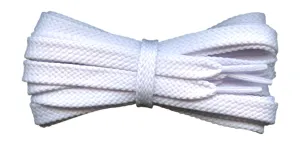 Flat 8 mm White Shoe Laces for Trainers and Sports Shoes.