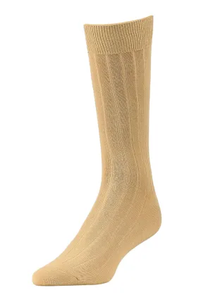 LIBERO MEN'S DRESS CREW SOCKS (LBC200_1-KHAKI)