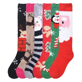 MOPAS LADIES PLUSH SOFT KNEE HIGH SOCKS (30801_XMAS)