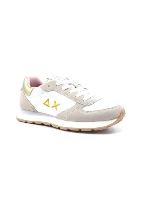 SUN68 Ally Gold Silver Sneaker Bambino Bianco Z33402T