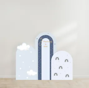 Trio Dome Party Backdrop Board -Rainbow Night Sky